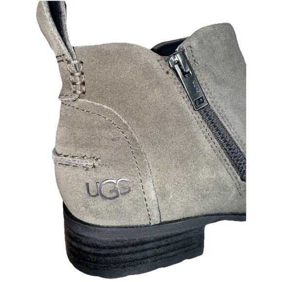 UGG Sz 7 Suede Leather Ankle Boots Womens Aureo II Slate Grey NWOT - Picture 4 of 9